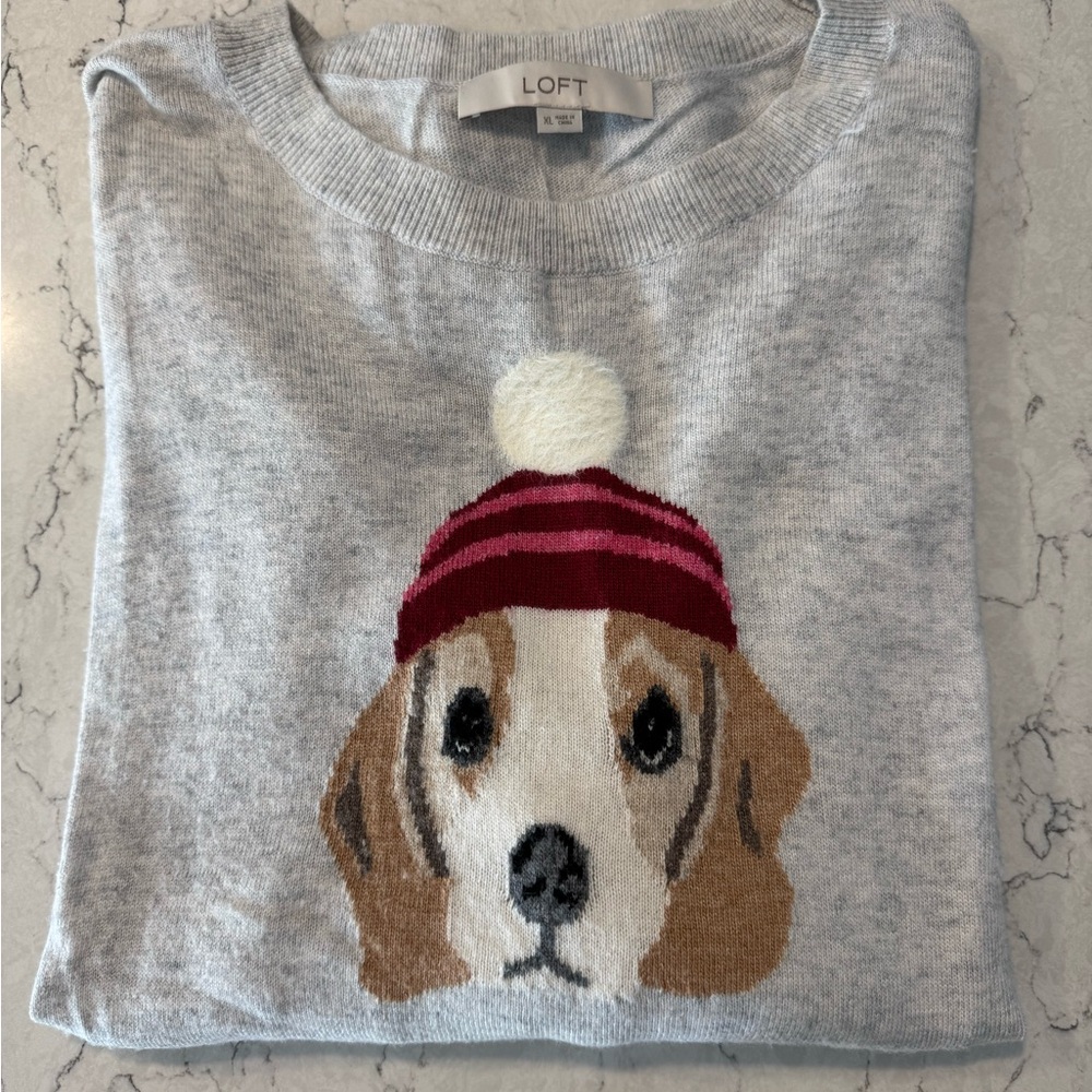 LOFT Light Gray Knit Sweater